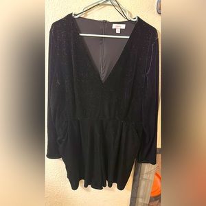 Black Velvet Sparkly Romper